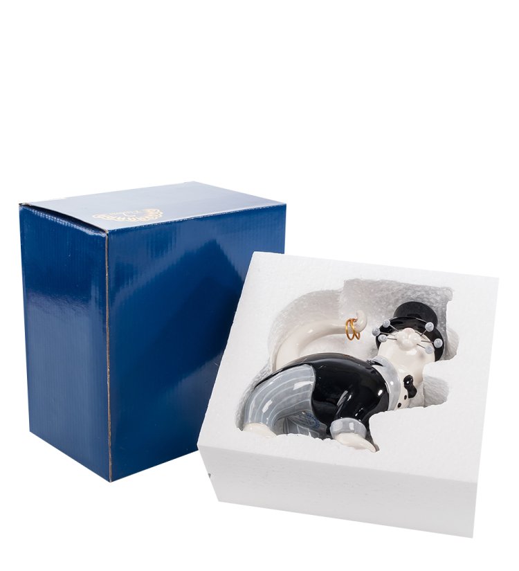 Статуэтка из керамики Кот Жених Pavone CMS-31/26, фотография в упаковке