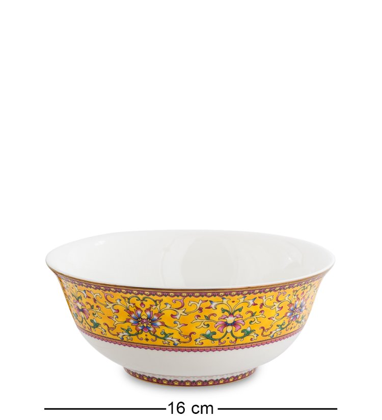 Столовый сервиз на 6 персон Арабески, желтый Pavone JK-180, фотография малого салатника