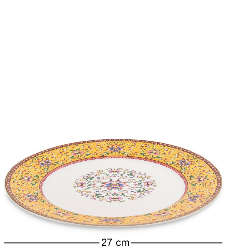 Столовый сервиз на 6 персон Арабески, желтый Pavone JK-180, фотография тарелки для второго