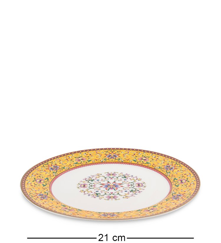 Столовый сервиз на 6 персон Арабески, желтый Pavone JK-180, фотография десертной тарелки