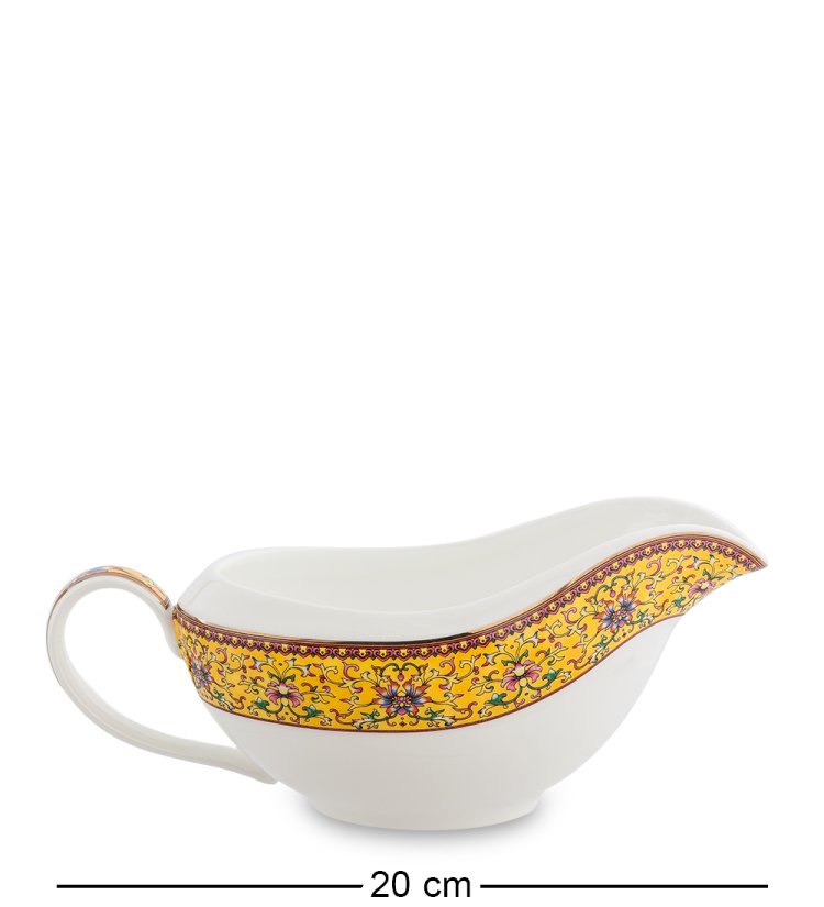 Столовый сервиз на 6 персон Арабески, желтый Pavone JK-180, фотография соусника