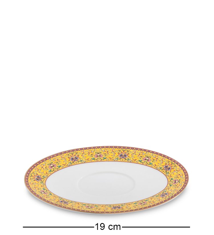 Столовый сервиз на 6 персон Арабески, желтый Pavone JK-180, фотография блюдца
