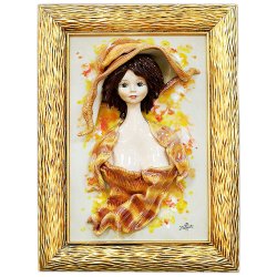 Картина из фарфора - Леди в шляпе