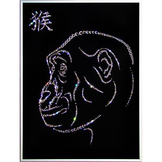 Картина Символ года - обезьяна c кристаллами Swarovski