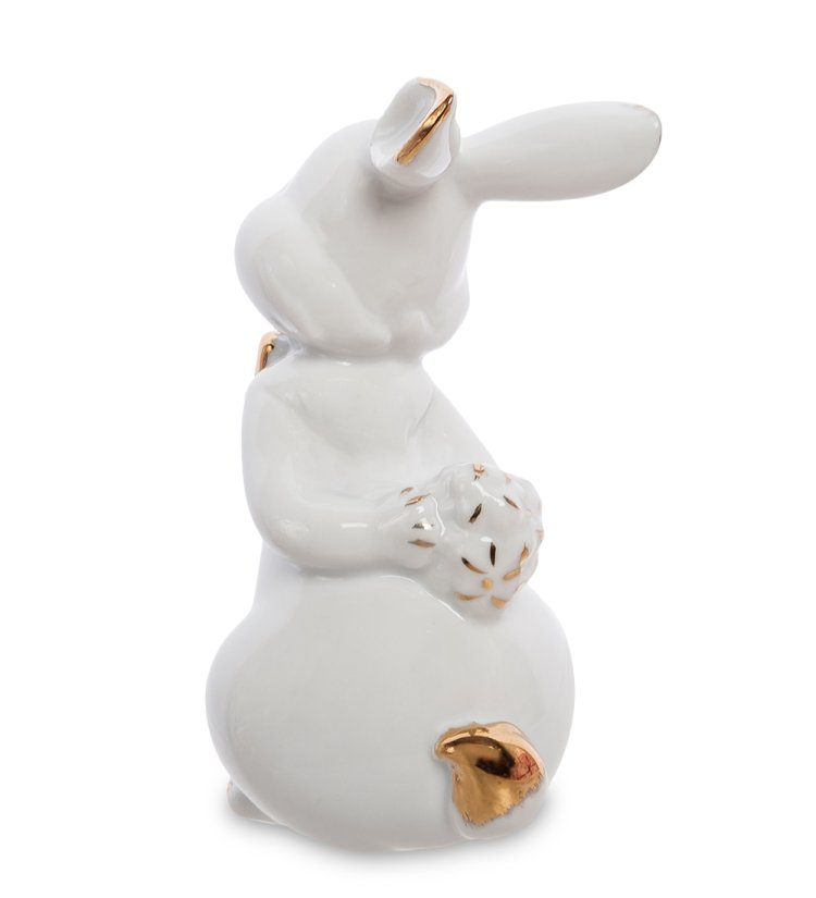 Статуэтка из фарфора Кролик с золотым декором, оборотная сторона
