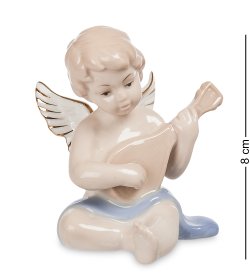 Статуэтка из фарфора Ангелочек-музыкант играет на гитаре
