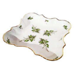 Блюдо из керамики квадратное Ландыш