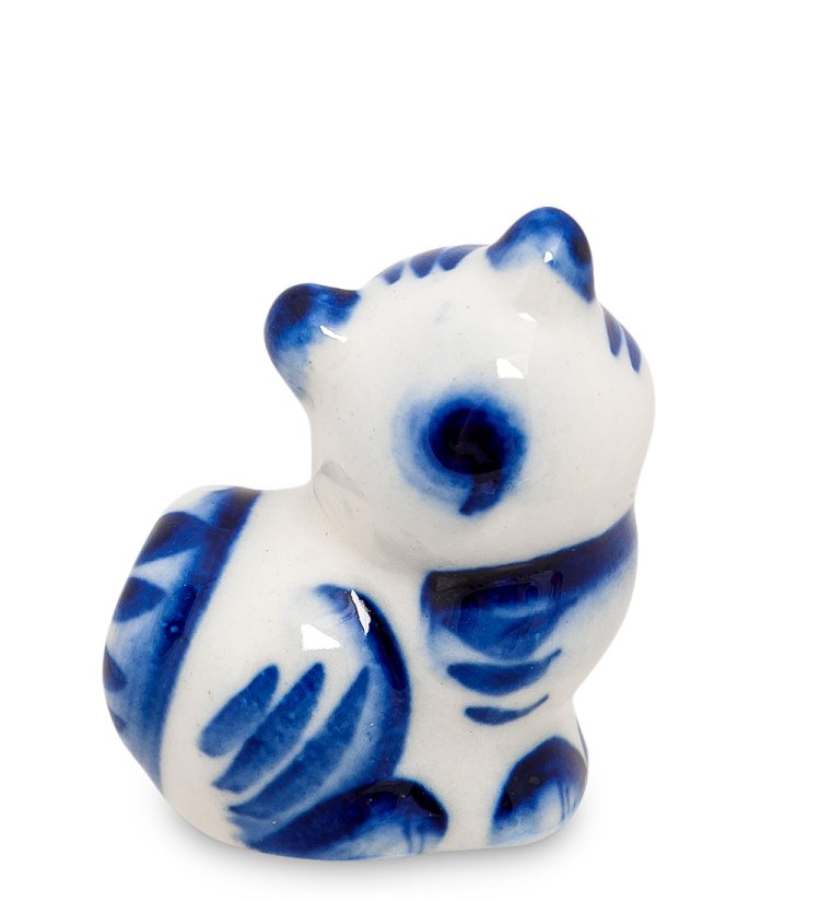 Фигурка Кот без хвоста Голубая гжель ГЛ-146, фотография со спины