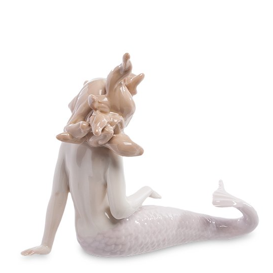 Фигурка из фарфора Юная Русалка с цветами Pavone JP-17/ 7, оборотная сторона