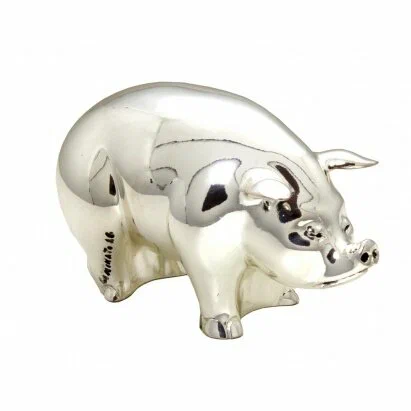 Статуэтка Хрюша с посеребрением Exetera Argenti 46-244803, вид со стороны