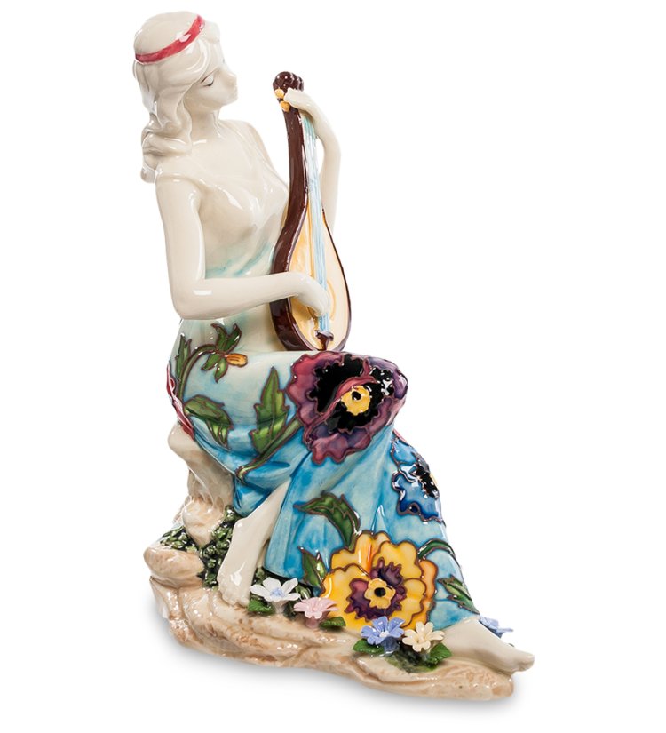 Статуэтка из фарфора Девушка Волшебная домра Pavone JP-37/ 5, фотография сбоку
