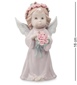 Статуэтка из фарфора Девочка ангел с букетом цветом