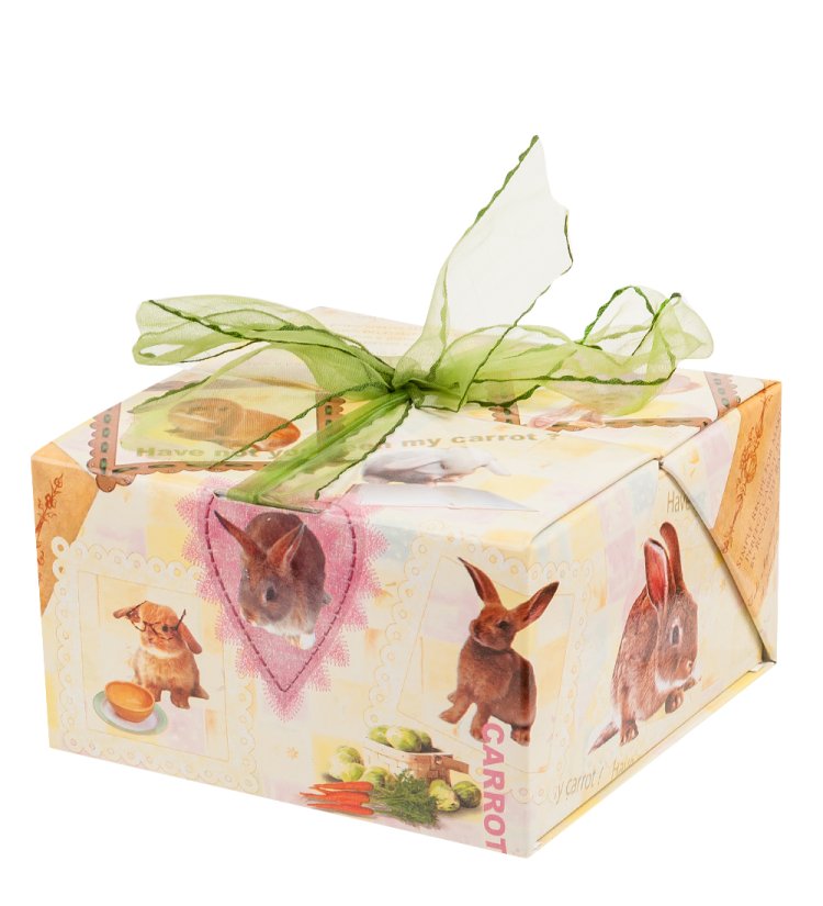 Статуэтка из фарфора Белая крольчиха с золотым декором Pavone JP-31/ 1, фотография коробочки