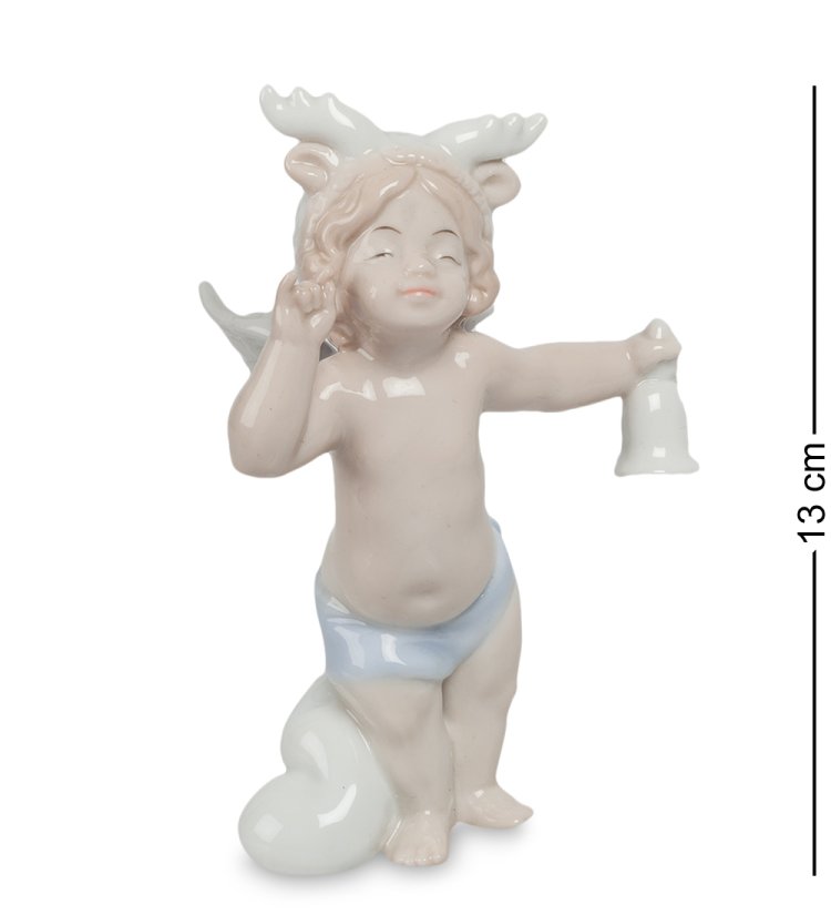 Статуэтка из фарфора Рождественский ангел, белый Pavone JP-47/ 5