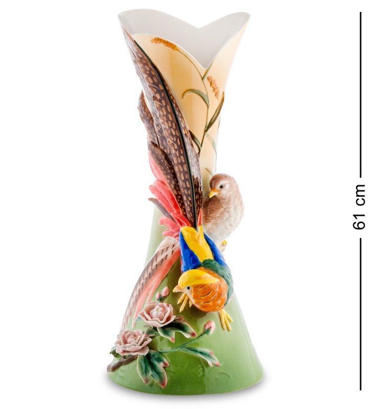 Ваза для цветов из фарфора Золотой фазан Pavone FM-54