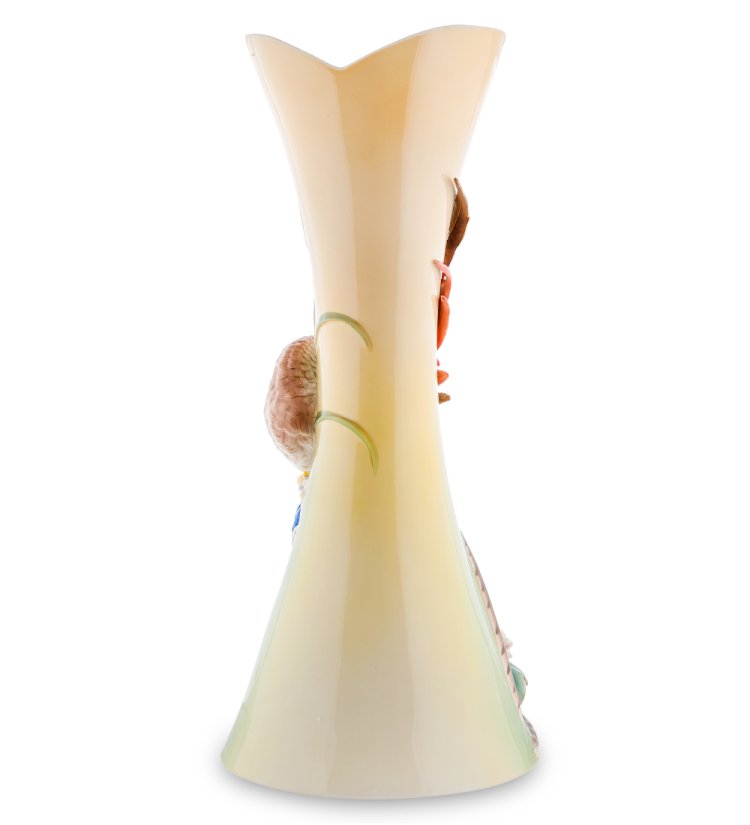 Ваза для цветов из фарфора Золотой фазан Pavone FM-54, фотография с обратной стороны