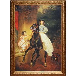 Картина Всадница c кристаллами Swarovski
