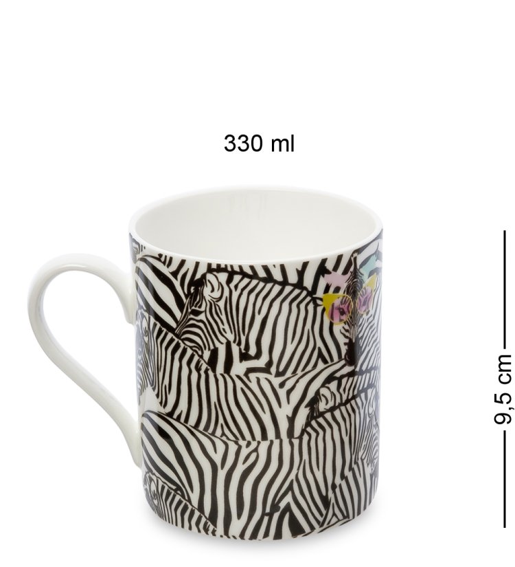 Кружка из фарфора Зебра в очках Fasano Pavone JK-262, оборотная сторона