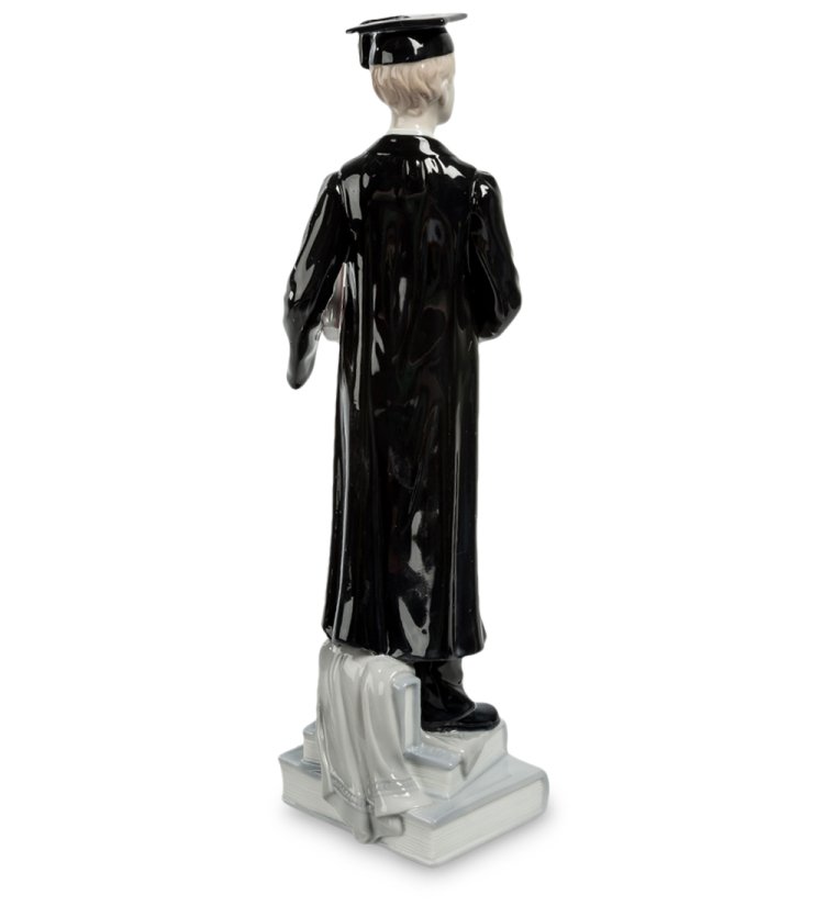 Статуэтка из фарфора Выпускник в мантии с книгой Pavone JP-53/ 5, фотография со спины