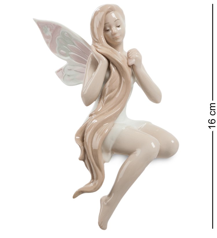 Фигурка из фарфора на полку Фея с длинными волосами Pavone JP-49/ 9