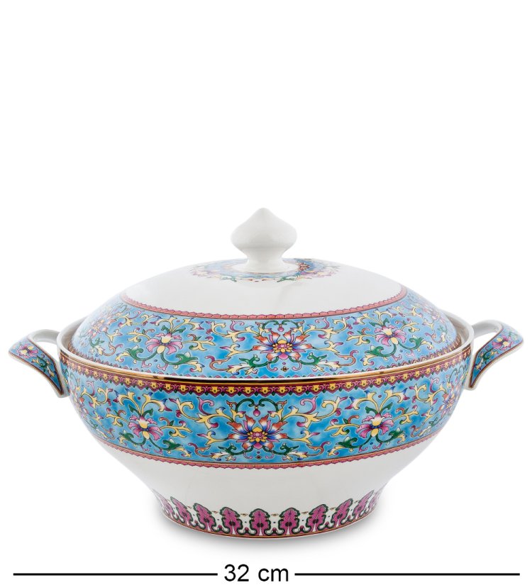 Столовый сервиз на 6 персон Арабески, синий Pavone JK-174, фотография супницы