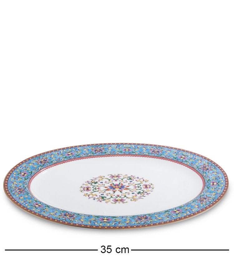 Столовый сервиз на 6 персон Арабески, синий Pavone JK-174, фотография большого блюда