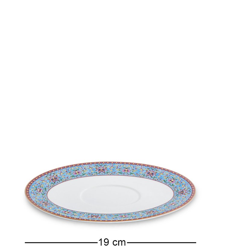 Столовый сервиз на 6 персон Арабески, синий Pavone JK-174, фотография блюдца