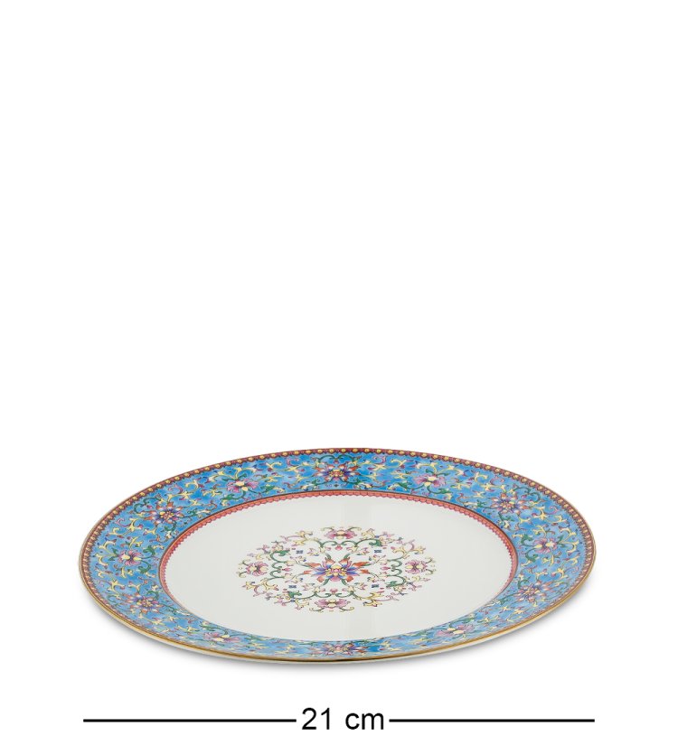 Столовый сервиз на 6 персон Арабески, синий Pavone JK-174, фотография десертной тарелки