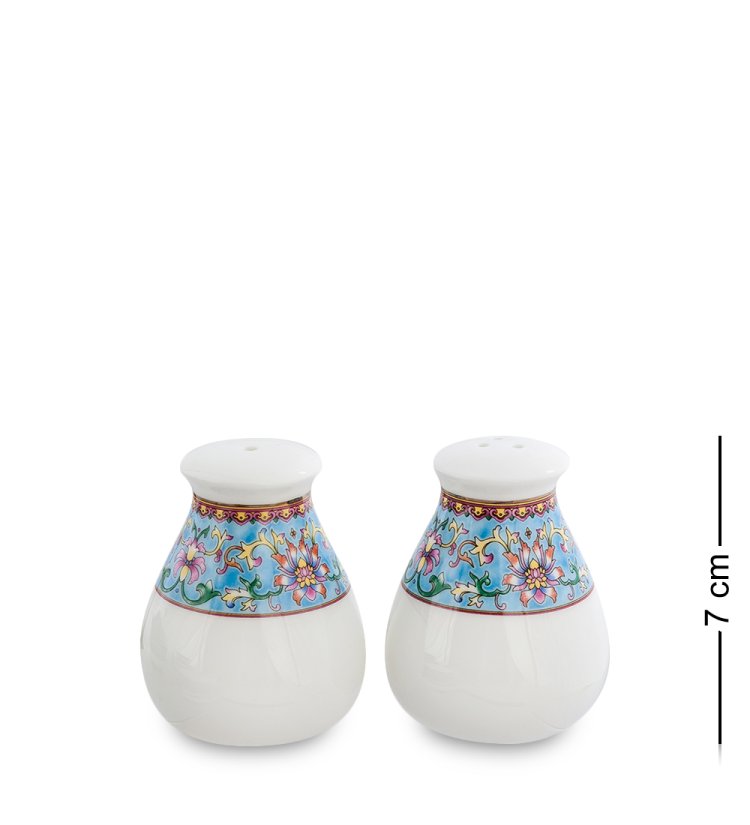 Столовый сервиз на 6 персон Арабески, синий Pavone JK-174, фотография десертной тарелки, фотография емкостей для специй