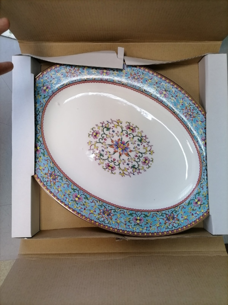 Столовый сервиз на 6 персон Арабески, синий Pavone JK-174, фото со склада блюдо