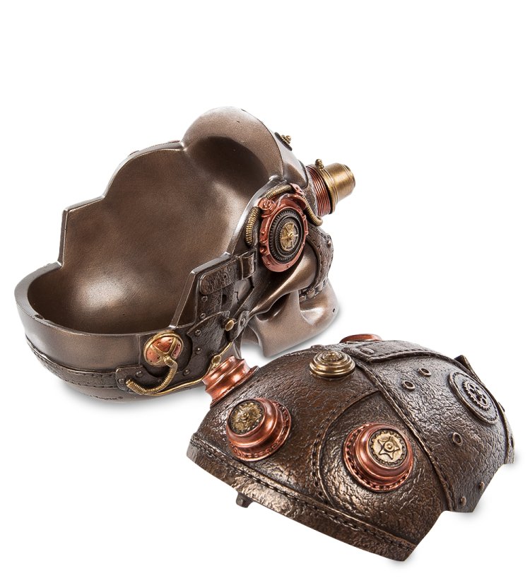 Шкатулка в стиле Стимпанк Медный Череп Veronese WS-385, разборный вид