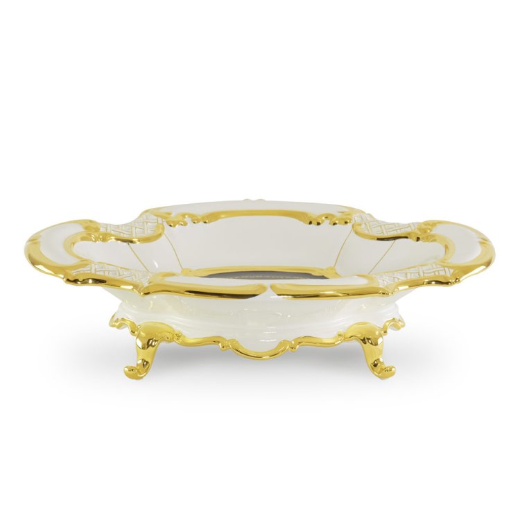 Овальное блюдо на ножках коллекция Amante bnb Migliore De Luxe 27279, фотография сбоку