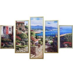 Композиция из 5 картин - Аромат чувств c кристаллами Swarovski