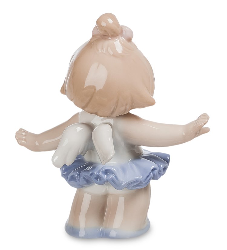 Статуэтка из фарфора застенчивый Ангелочек-девочка в платьице Pavone JP-54/ 2, оборотная сторона