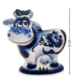 Статуэтка Корова Маруся символ 2021 года - Голубая гжель