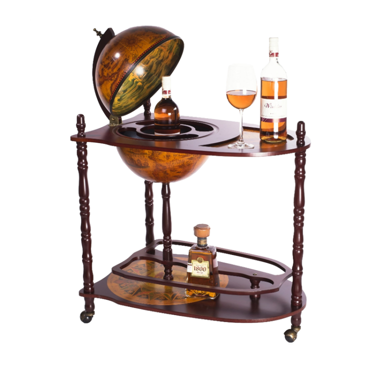 Напольный глобус бар со столиком, сфера 33 см Jufeng JF-JG-33035-R, фотография в открытом виде