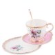 Чайная пара из фарфора Цветок Неаполя, розовая Pavone JK-126