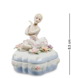 Шкатулка из керамики Балерина в Цветах