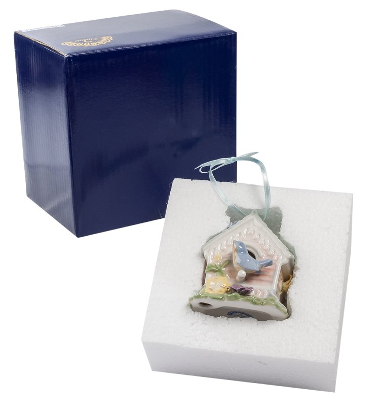 Подвесная статуэтка из керамики Птичий домик Pavone CMS-15/74, фотография в упаковке