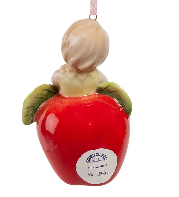 Колокольчик из керамики Девочка-яблочко CMS-36/ 2, оборотная сторона