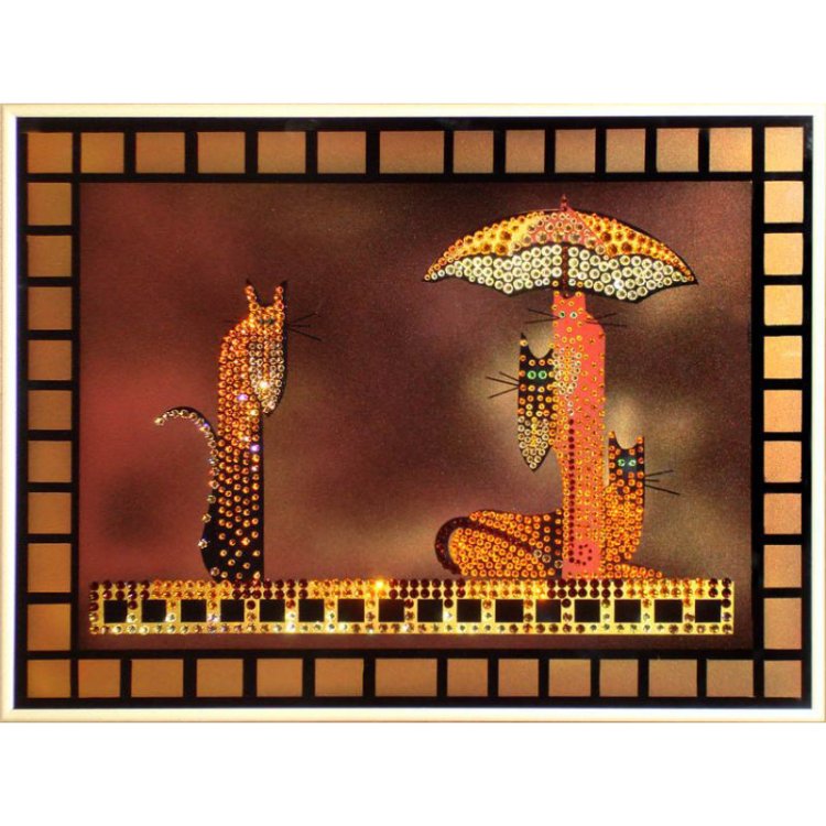 Картина Кошки c кристаллами Swarovski