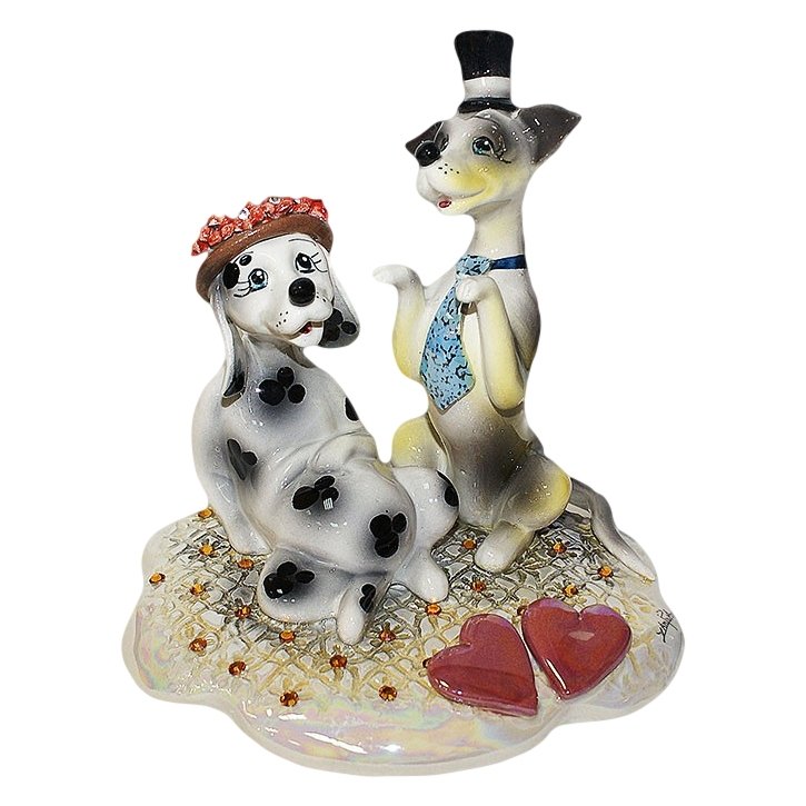 Фарфоровая статуэтка Душевная пара собак