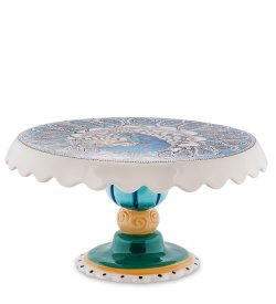 Тортовница из керамики Павлин