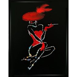 Картина Леди в красном c кристаллами Swarovski
