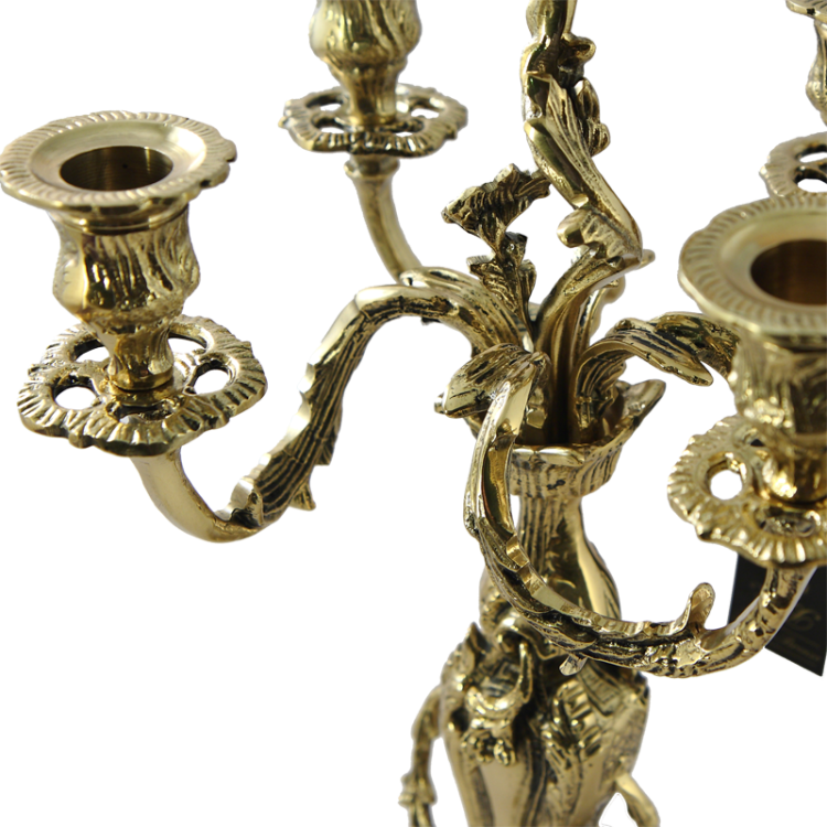 Бронзовые Каминные часы с канделябрами Кассиопея Осеннее Золото Bello De Bronze BP-22033, подсвечники