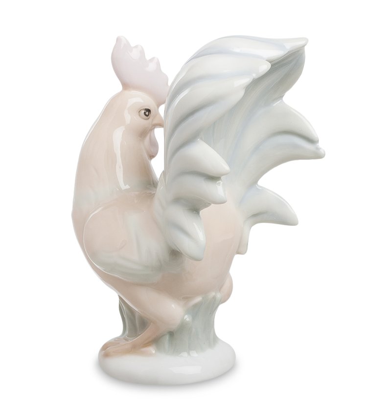 Статуэтка из фарфора Петух с белым гребешком Pavone JP-91/ 1, оборотная сторона