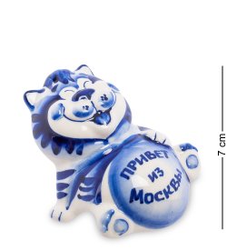 Фигурка Кот Дурилка Голубая гжель