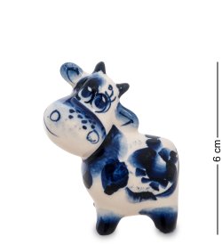 Статуэтка Бык Гриша Символ 2021 года - Голубая гжель