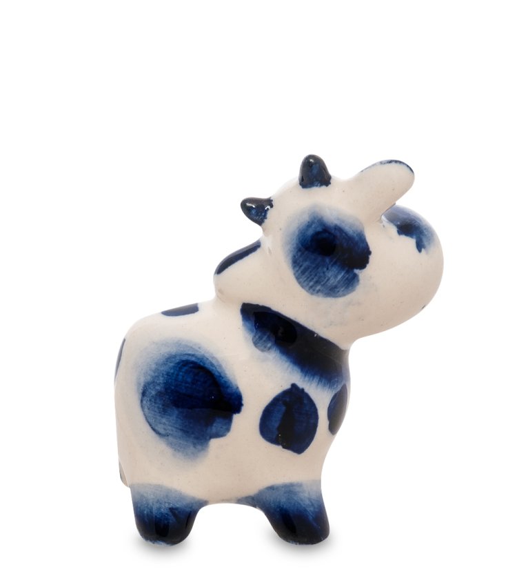 Статуэтка Бык Гриша Символ 2021 года - Голубая гжель ГЛ-651, фотография со спины