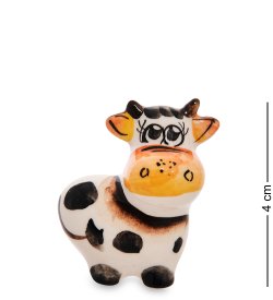 Статуэтка маленький Бычок символ 2021 года Цветная гжель